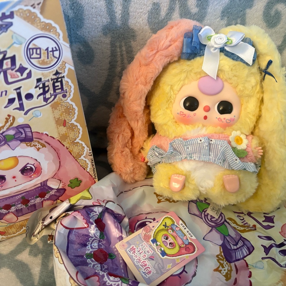 Cute Plush Toy with Yellow and Pink Fur